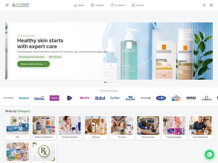 EverMed Pharmacy — Healthcare website