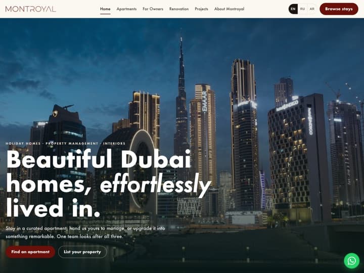 MONTROYAL — Hospitality website