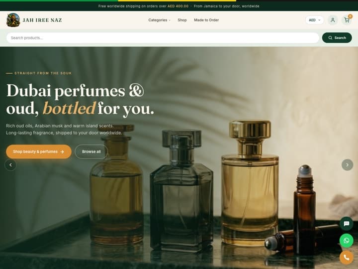 Jah Iree Naz — E-commerce website