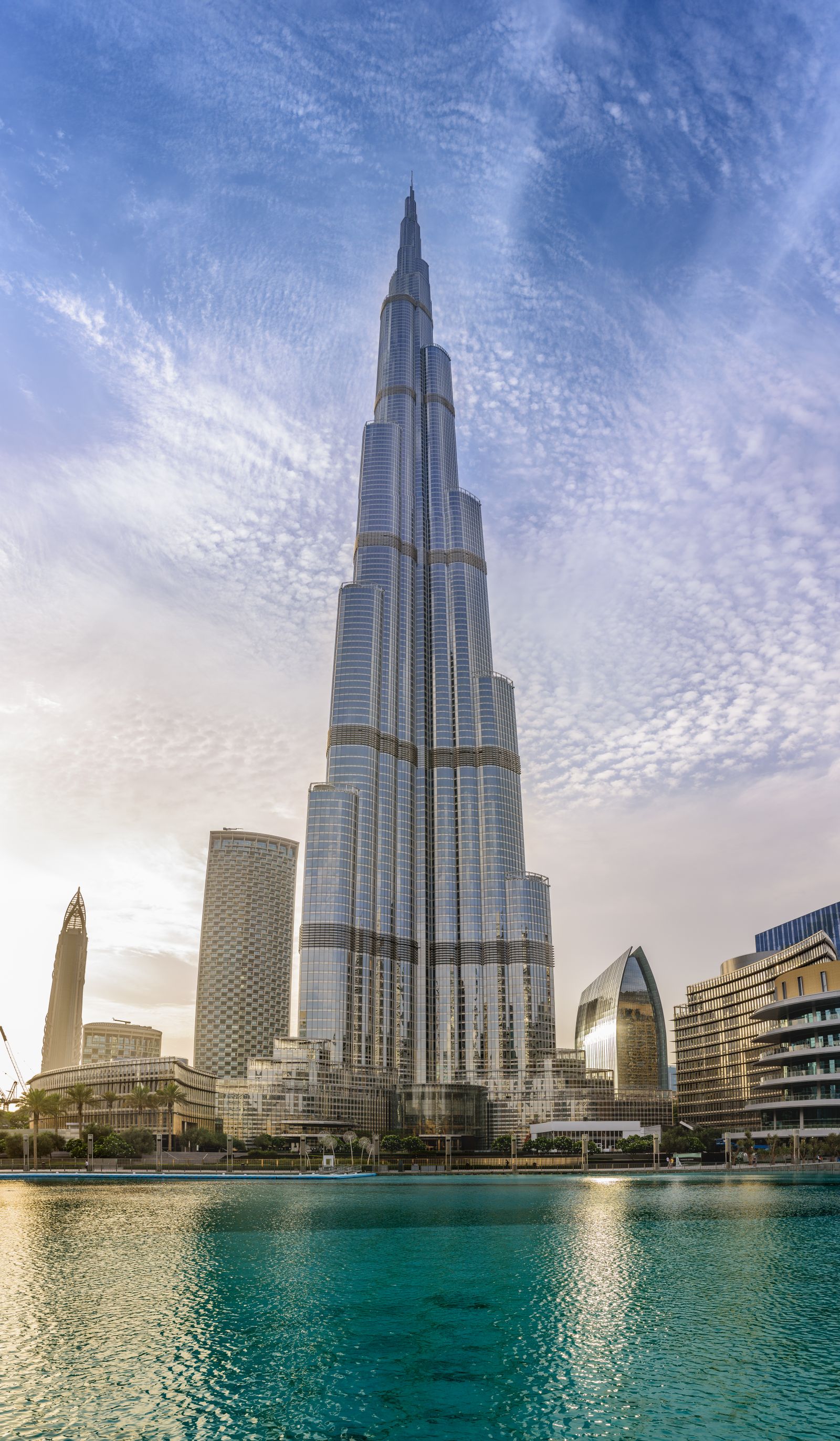 Glass towers of Downtown Dubai seen from a penthouse level